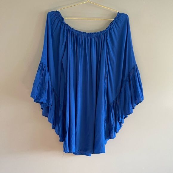 Indah Kamani Ruffle Edge Mini Dress || SZ S || Cobalt Blue - Picture 11 of 17